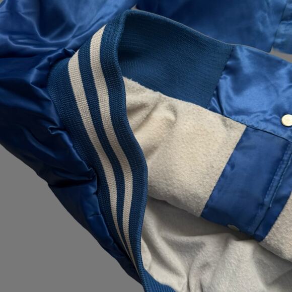 Chalk Line NY VTG Giants NFL 80s Superbowl XXI Blue Bomber Jacket Size L GUC - Picture 7 of 9